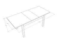 Berta asztal (140x90+40) méretrajz 1